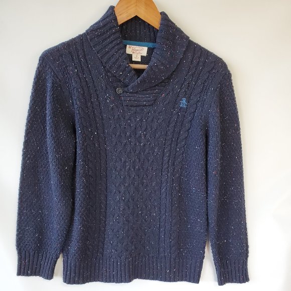 Penguin Kids Navy Blue Sweater, Size Medium Boys - Picture 1 of 11